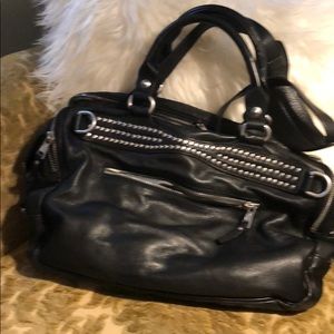 Buttery leather Satchel shoulder bag! Edgy!
